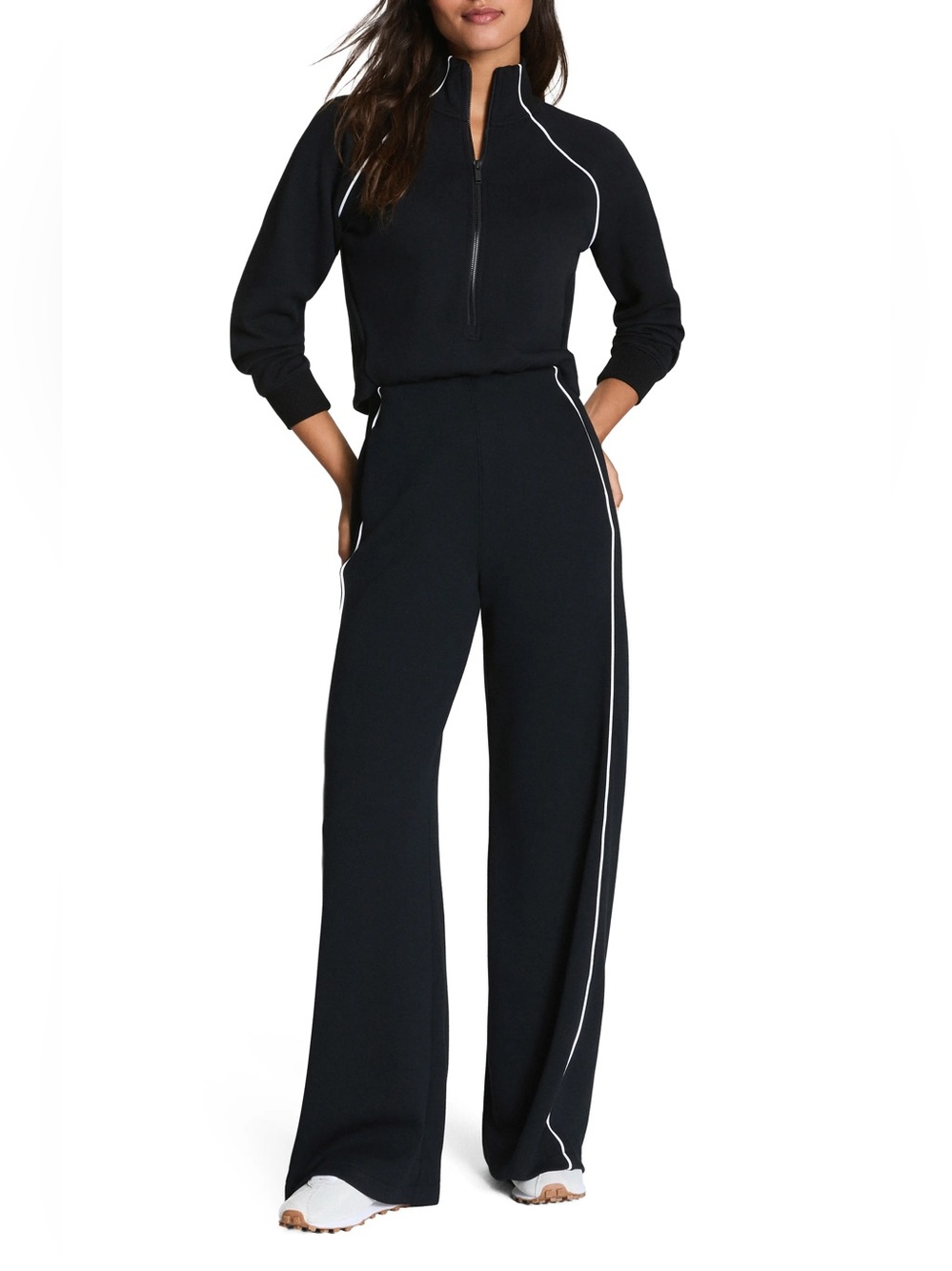 SPANX AirEssentials Long Sleeve Wide Leg Jumpsuit